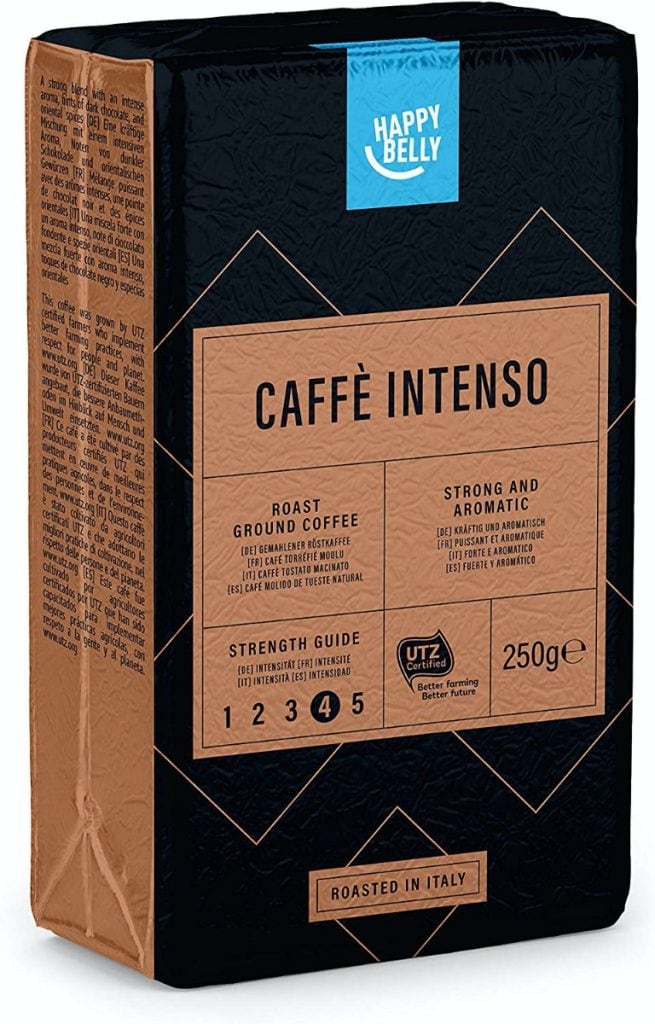 Happy Belly Café molido "Caffè Intenso" (4 x 250g)