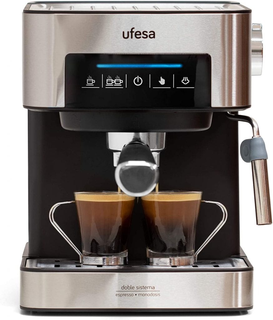 Ufesa CE7255 Cafetera Expresso y Capuccino con Panel Táctil Digital