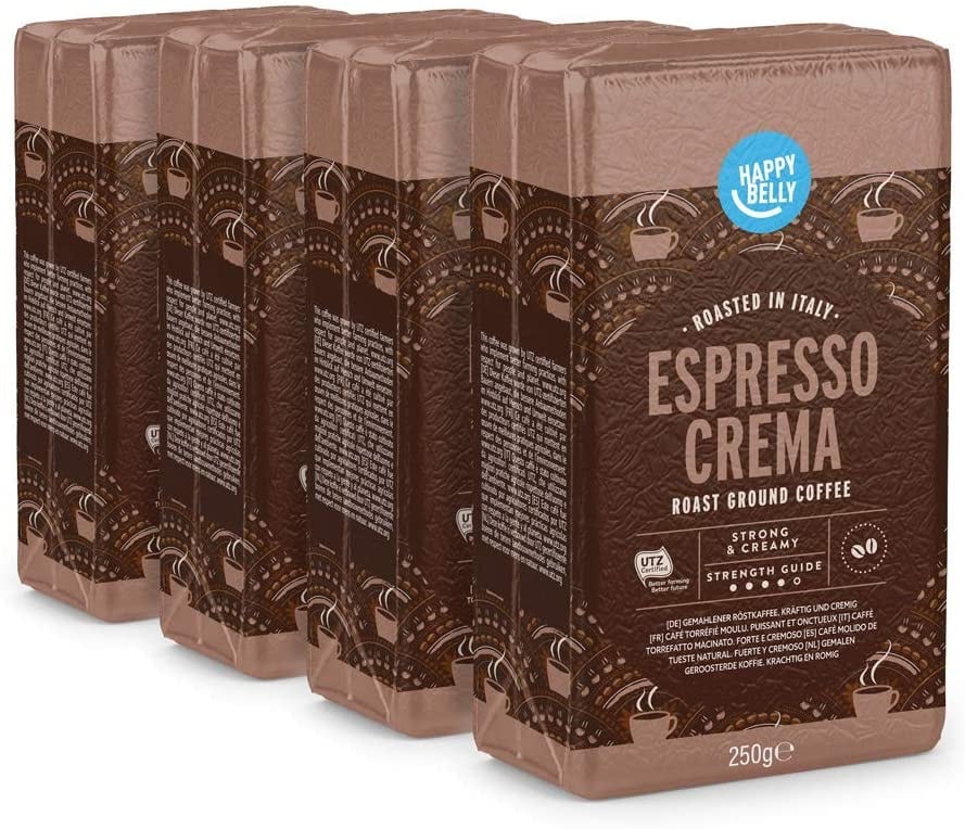 Happy Belly Café molido "Espresso Crema" (4 x 250g)