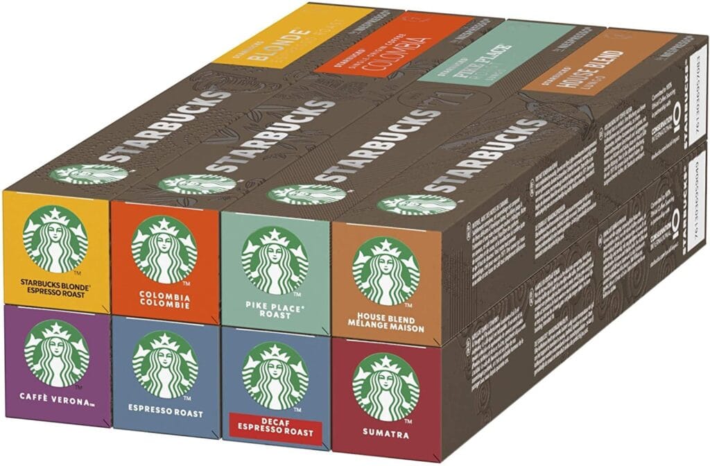 STARBUCKS Variety Pack de Nespresso Cápsulas de Café (8 x Tubo de 10 unidades)