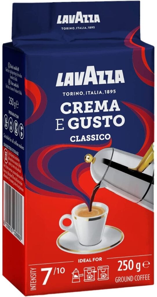 Lavazza Café Molido Crema e Gusto Classico. Paquete de 250 gramos