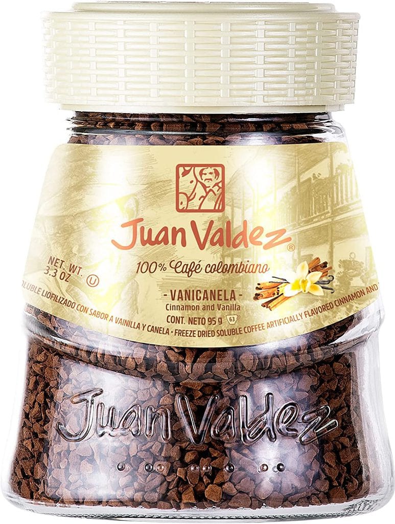 Juan Valdez, Café Soluble Liofilizado con vainilla y canela, 95 gramos
