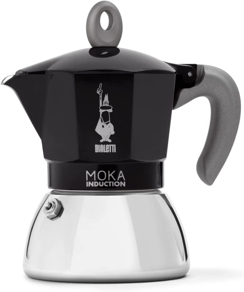 Bialetti - Moka induction, olla para moka, adecuada para todo tipo de cocinas, 4 tazas de espresso (190 ml)